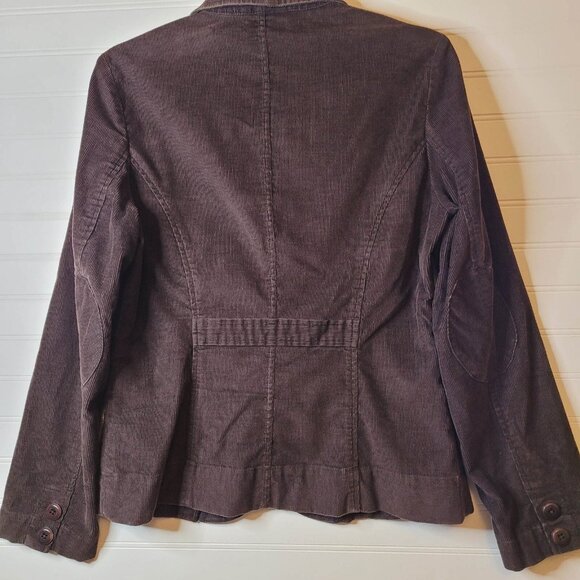 Talbots Blazer Womens Size 6 Brown Corduroy Elbow Patches Academia Preppy - Picture 9 of 11